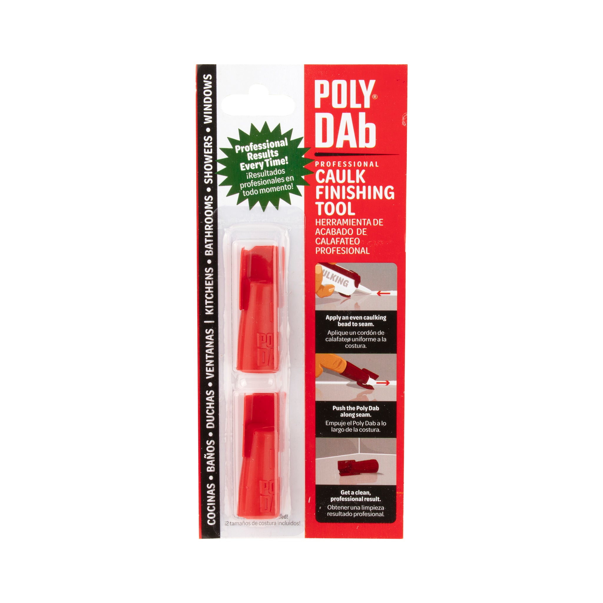 Poly Tray Systems, Poly Dab PD2 Poly Dab Caulking Tool - 2 Pack